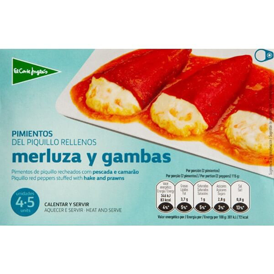 Imagem de Pimentos de Piquillo Recheados de Pescada e Camarões EL CORTE INGLÉS emb.230g