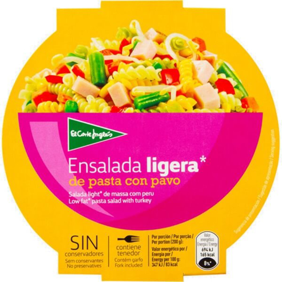 Imagem de Salada Light de Massa com Peru EL CORTE INGLÉS emb.200g