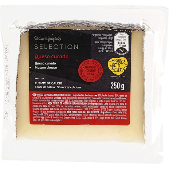 Imagem de Queijo da Espanha Curado com Leite Cru EL CORTE INGLÉS SELECTION emb.250g