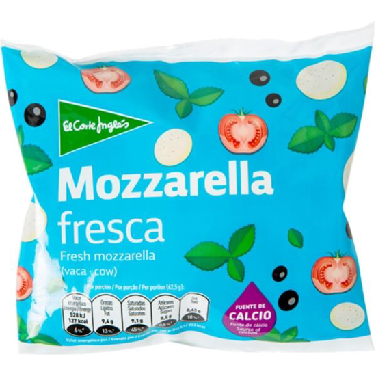 Imagem de Mozzarella Fresca de Vaca EL CORTE INGLÉS emb.125g