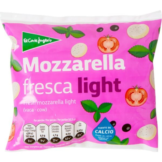 Imagem de Mozzarella Fresca Light de Vaca EL CORTE INGLÉS emb.125g