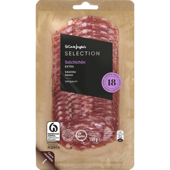 Imagem de Salsichão Curado Extra sem Glúten EL CORTE INGLÉS SELECTION Embalagem 150g