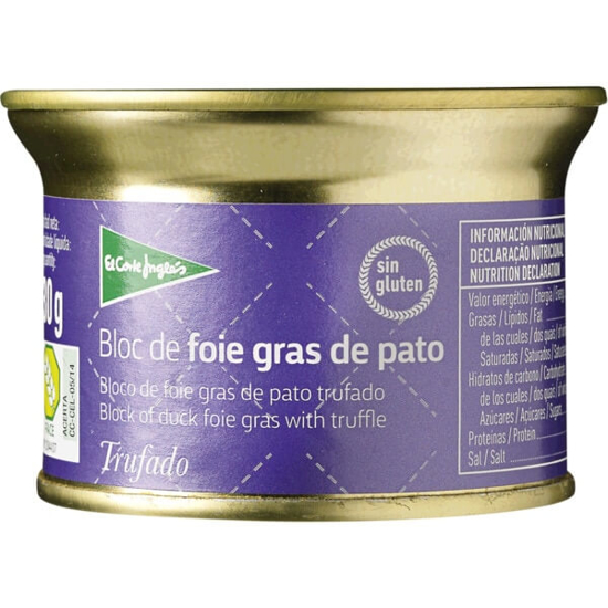 Imagem de Bloco de Foie Gras de Pato Trufado sem Glúten EL CORTE INGLÉS emb.130g