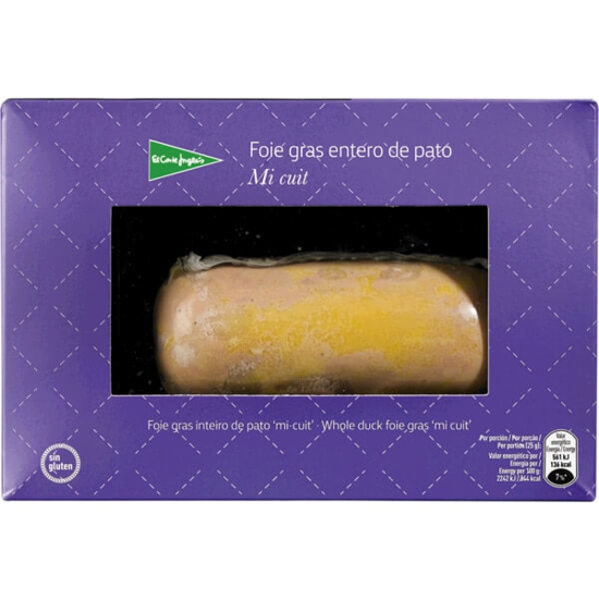 Imagem de Foie Gras de Pato Inteiro Mi Cuit sem Glúten EL CORTE INGLÉS emb.250g