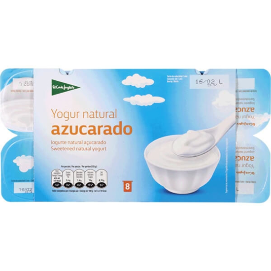 Imagem de Iogurte Natural Açucarado EL CORTE INGLÉS Pack 8 emb.125g