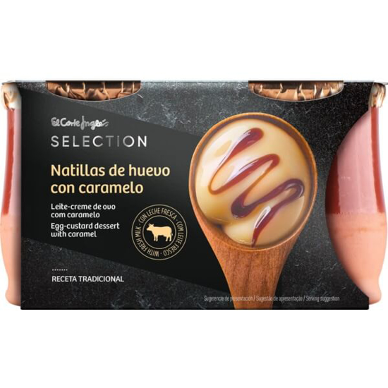 Imagem de Leite Creme de Ovo com Caramelo sem Glúten EL CORTE INGLÉS SELECTION Pack 2 emb.140g