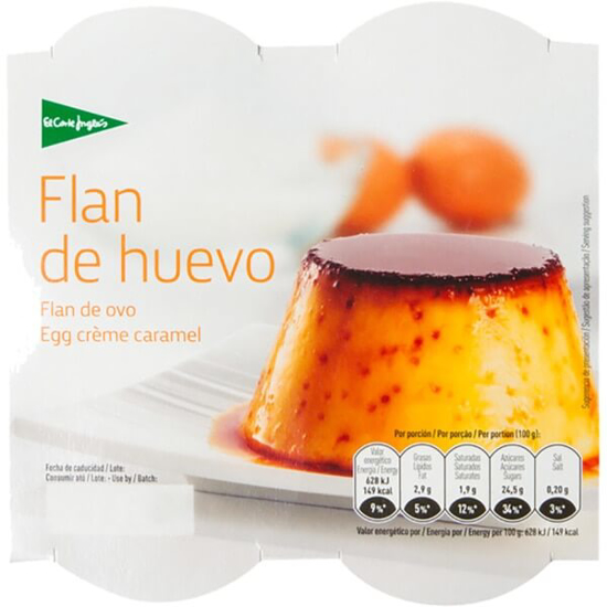 Imagem de Pudim Flan de Ovo EL CORTE INGLÉS Pack 4 emb.100g