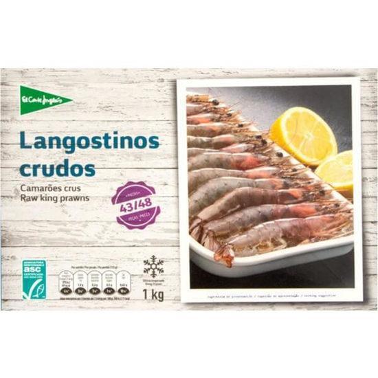 Imagem de Camarões Crus 43/48 Peças EL CORTE INGLÉS emb.1kg Congelados