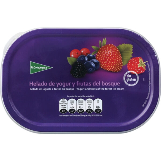 Imagem de Gelado de Iogurte e Frutos do Bosque sem Glúten EL CORTE INGLÉS emb.900ml