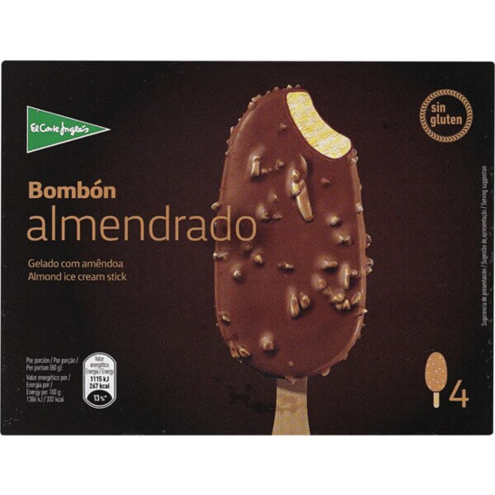 Imagem de Gelado com Amêndoa sem Glúten EL CORTE INGLÉS Pack 4 emb.440ml