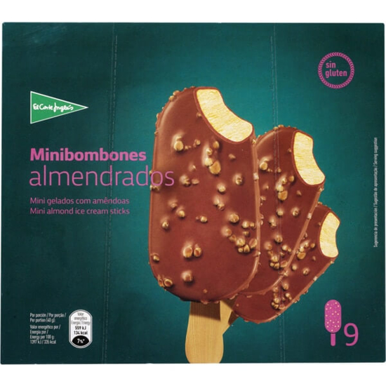 Imagem de 9 Mini Gelados com Amêndoas sem Glúten EL CORTE INGLÉS emb.450ml