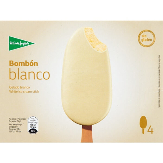 Imagem de Gelado de Chocolate Branco sem Glúten EL CORTE INGLÉS Pack 4 emb.440ml