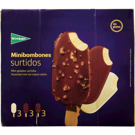 Imagem de Mini Gelados Sortidos sem Glúten EL CORTE INGLÉS Pack 9 emb.450ml