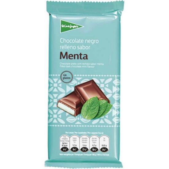 Imagem de Chocolate Preto com Recheio de Menta sem Glúten EL CORTE INGLÉS emb.100g