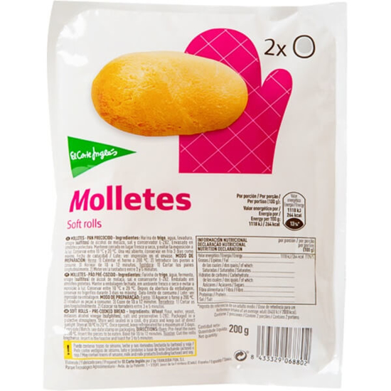 Imagem de Molletes 2 Unidades EL CORTE INGLÉS emb.200g