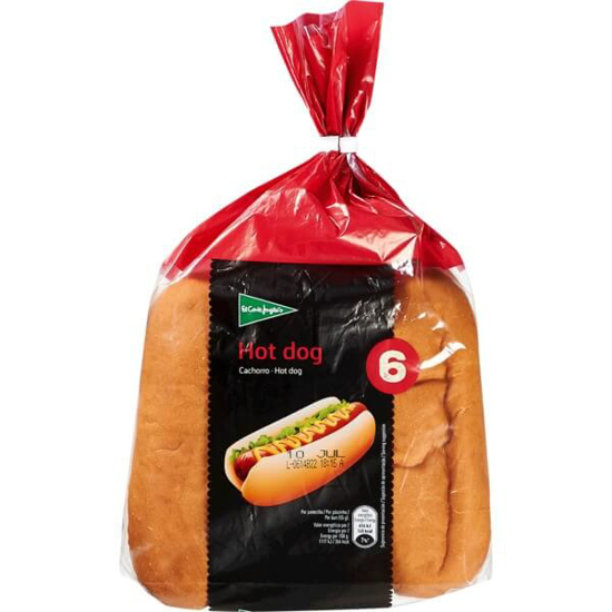 Imagem de Pão Hot Dog 6 Unidades EL CORTE INGLÉS emb.330g