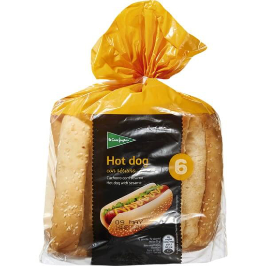 Imagem de Pão Hot Dog EL CORTE INGLÉS Pack 6 emb.330g