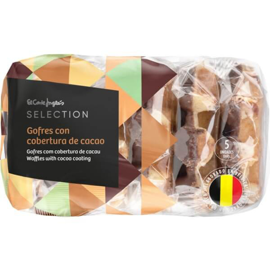 Imagem de Gofres Belgas com Cobertura de Chocolate 5 Unidades EL CORTE INGLÉS SELECTION emb.300g