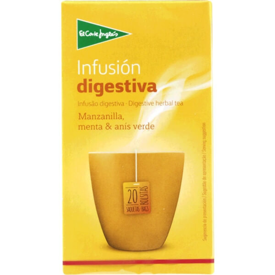 Imagem de Infusão Digestiva Maçã, Menta e Anís Verde EL CORTE INGLÉS emb.20 unidades