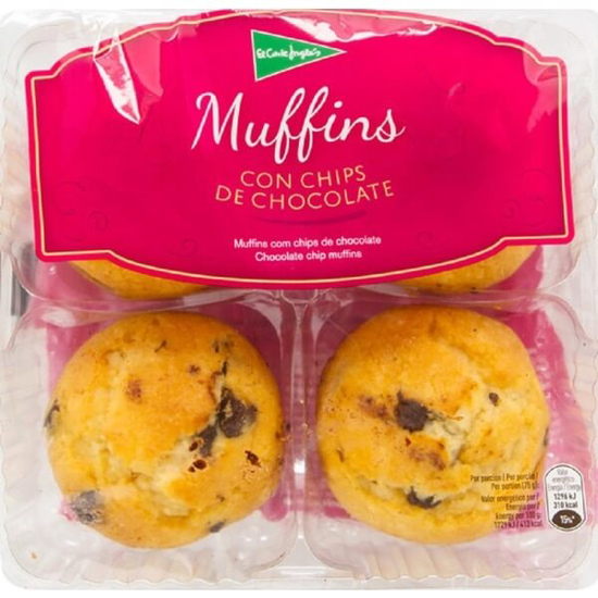 Imagem de Muffins com Chips de Chocolate EL CORTE INGLÉS emb.300g