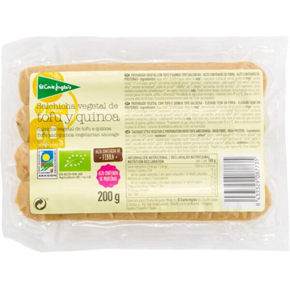 Mostrar detalhes para Salsicha Vegetal de Tofu e Quinoa Biológica EL CORTE INGLÉS BIO emb.200g Imagem de Salsicha Vegetal de Tofu e Quinoa Biológica EL CORTE INGLÉS BIO emb.200g
