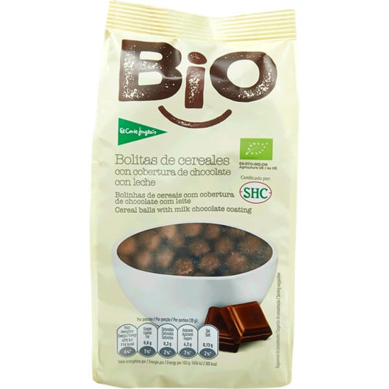 Imagem de Cereais com Cobertura de Chocolate de Leite Biológicos EL CORTE INGLÉS BIO emb.200g