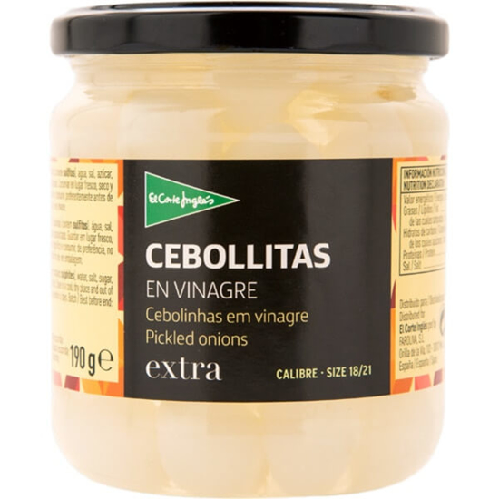 Imagem de Cebolinhas em Vinagre 18/21 EL CORTE INGLÉS frasco 190g