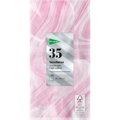 Mostrar detalhes para Guardanapos Rosa 1 Folha 38x38 cm EL CORTE INGLÉS emb.35 unidades Imagem de Guardanapos Rosa 1 Folha 38x38 cm EL CORTE INGLÉS emb.35 unidades