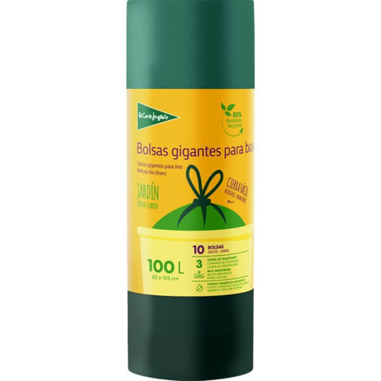 Imagem de Sacos do Lixo para Jardim 82 x 105 cm 100 L EL CORTE INGLÉS emb.10 unidades