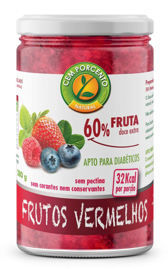 Imagem de Compota Frutos Vermelhos 60% Fruta CEM PORCENTO 280g