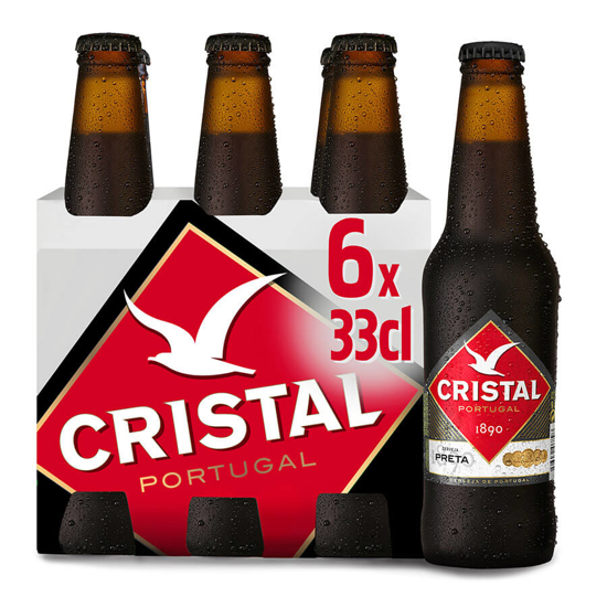 Imagem de Cerveja Com Álcool Preta CRISTAL 6x33cl