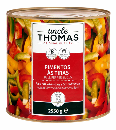 Imagem de Pimentos Tiras 3 Cores UNCLE THOMAS 2,55kg