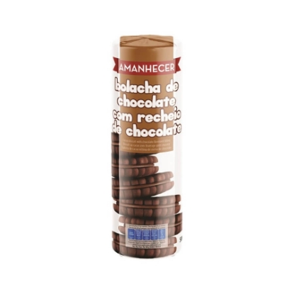 Mostrar detalhes para Bolachas Chocolate Rech/Chocolate AMANHECER 500g Imagem de Bolachas Chocolate Rech/Chocolate AMANHECER 500g