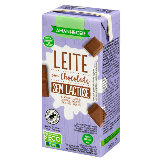 Imagem de Leite Chocolate Sem Lactose AMANHECER 200ml