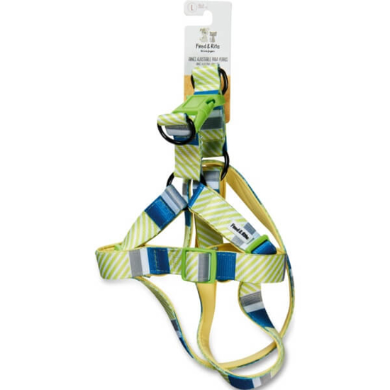 Imagem de Arnés para Cães Riscas Verde e Amarelo 2,5x50x71cm 1 unidade