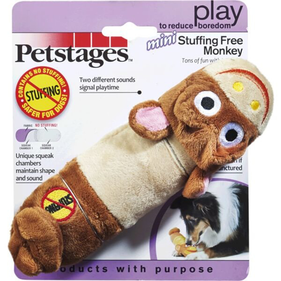 Imagem de Mini Stuffing Free Monkey PETSTAGES emb.1 unidade