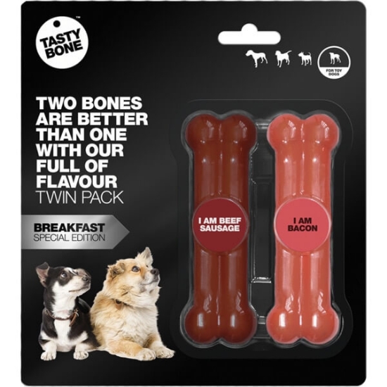 Imagem de Ossos para Cão Mini Beef Sausage e Bacon TASTY BONE emb.2 unidades