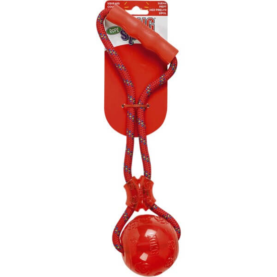 Imagem de Brinquedo para Cão Bola com Alça Grande Vermelho KONG SQUEEZZ emb.1 unidade