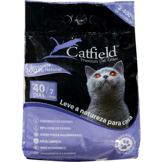 Imagem de Areia para Gato com Fragrância a Lavanda CATFIELD emb.7L