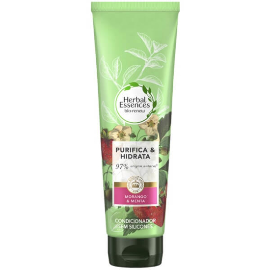 Imagem de Condicionador Purifica e Hidrata Morango e Menta Vegan HERBAL ESSENCES emb.275ml