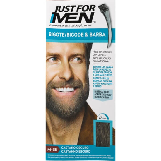 Imagem de Coloração Homem Temporária para Barba Castanho Escuro JUST FOR MEN emb.1un