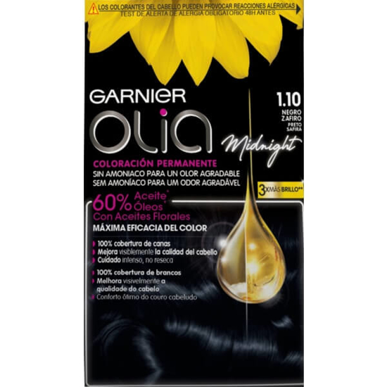 Imagem de Coloração Permanente 1.10 Preto Safira GARNIER OLIA emb.1 unidade