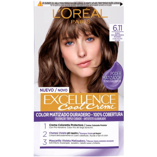 Imagem de Coloração Permanente Excellence Cool Creme Louro Escuro Gelado 6.11 EXCELLENCE L'ORÉAL PARIS emb.1un