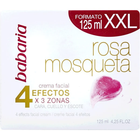 Imagem de Creme Anti-Rugas 4 Efeitos 3 Zonas XXL BABARIA ROSA MOSQUETA emb.125ml