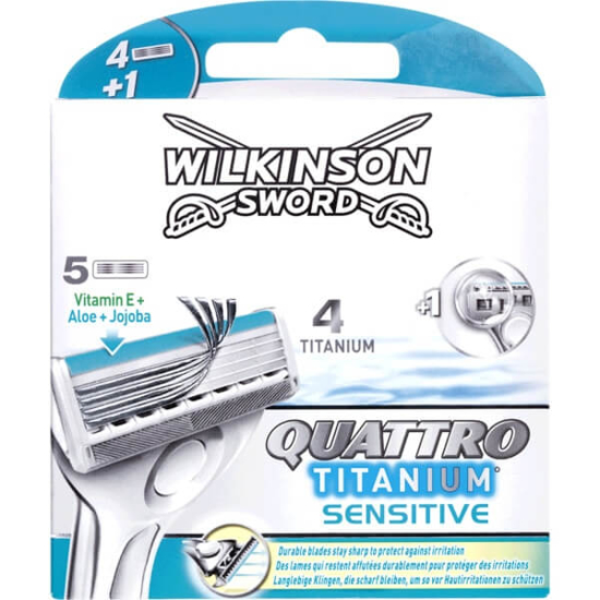 Imagem de Máquinas Recargas WILKINSON SWORD QUATTRO TITANIUM emb.4 unidades