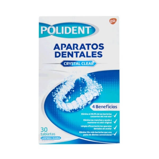 Imagem de Pastilhas Limpeza de Aparelhos Dentários POLIDENT emb.30un