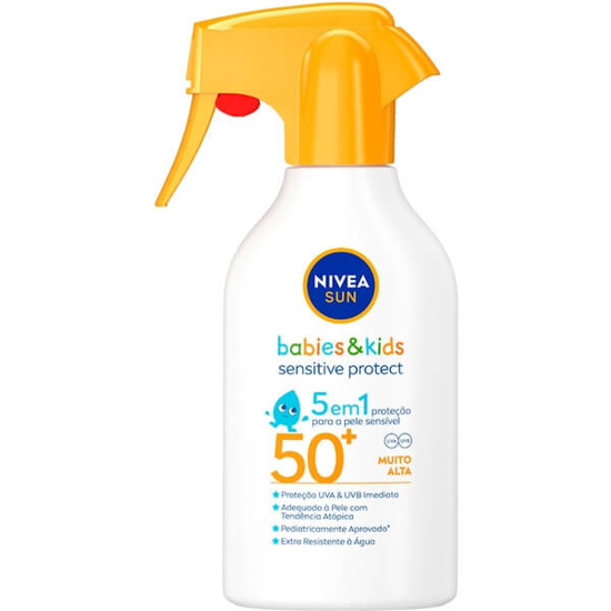 Imagem de Protector Solar Infantil Sensitive FP 50 + 5 em 1 NIVEA SUN BABIES & KIDS emb.270ml