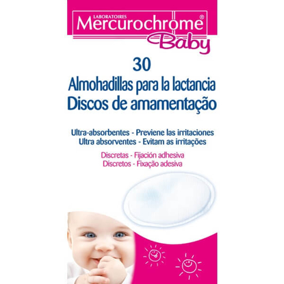 Mostrar detalhes para Discos de Amamentação Ultra Absorventes MERCUROCHROME BABY emb.30 unidades Imagem de Discos de Amamentação Ultra Absorventes MERCUROCHROME BABY emb.30 unidades