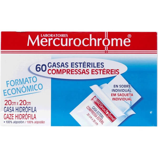 Imagem de Compressas Esterilizadas MERCUROCHROME emb.60 unidades