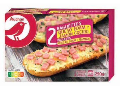 Mostrar detalhes para Baguetes AUCHAN Queijo Fiambre 250G (2x125G) Imagem de Baguetes AUCHAN Queijo Fiambre 250G (2x125G)